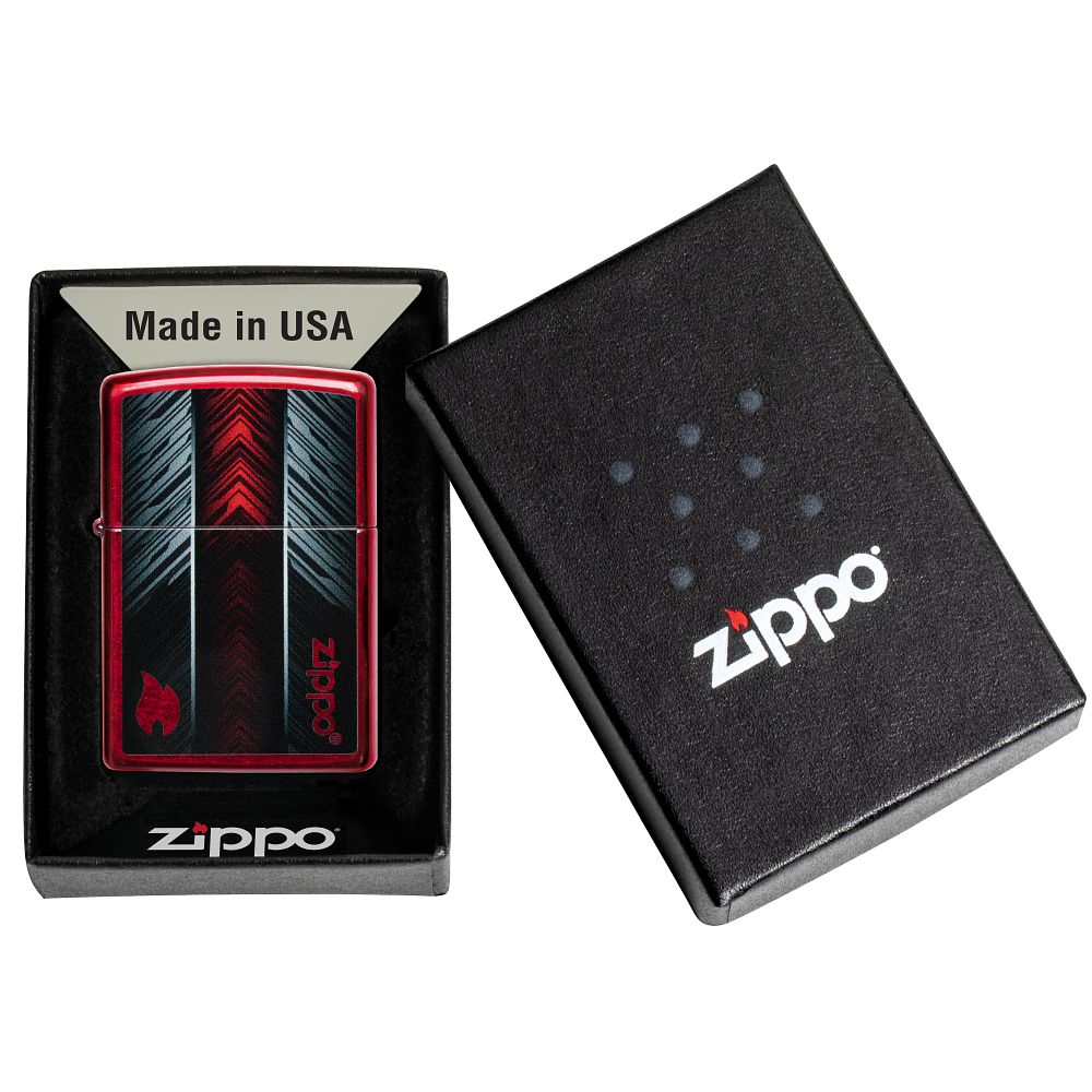 Red and Gray Zippo Design