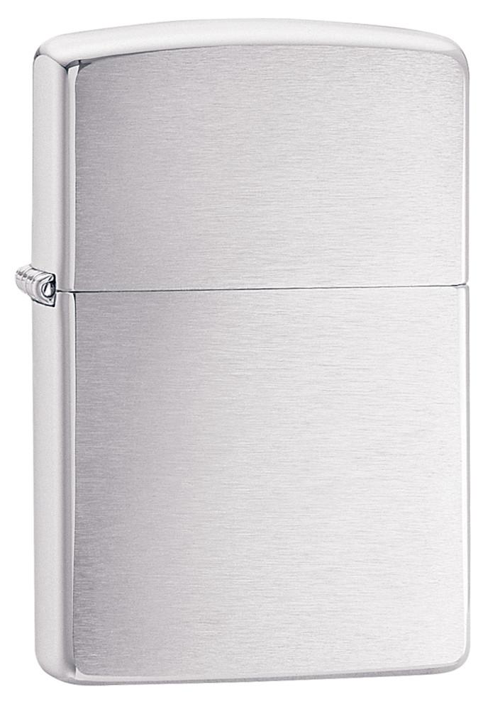 Vooraanzicht 3/4 hoek Zippo aansteker Armor Chrome Brushed