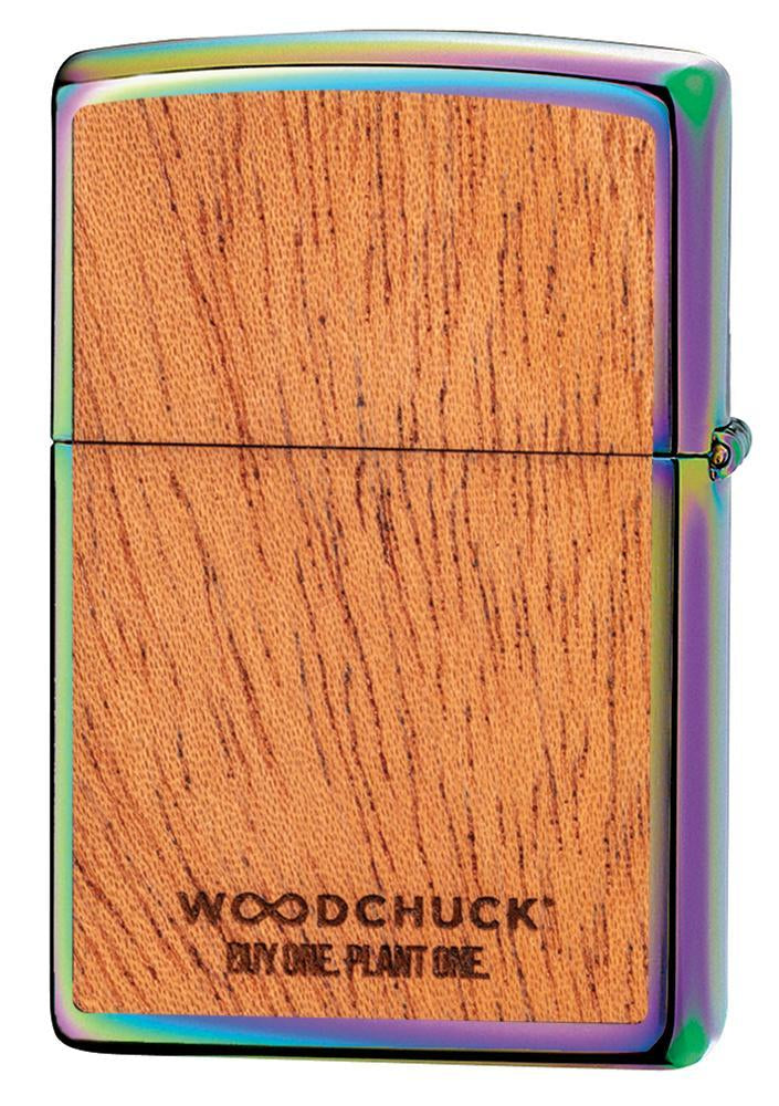 Zippo Woodchuck met hennepbladeren achterkant